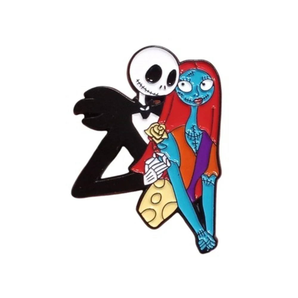 Disney The Nightmare Before Christmas Jack Skellington Holding Sally Enamel Pin